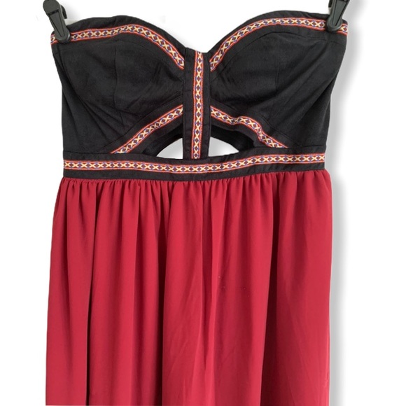 Joyce Cutout Strapless Maxi Dress Color Block - Picture 5 of 12